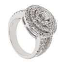 9ct White Gold 1.18ct Diamond Halo Cluster Ring by Anya Belle