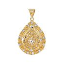 22ct Yellow Gold jali filigree Pendant with Rhodium
