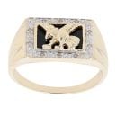 9ct Yellow Gold 0.10ct Diamond Eagle Signet Ring