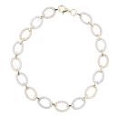 9ct Yellow And White Gold 7.5" Cubic Zirconia Stone Set Bracelet