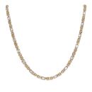 9ct Yellow and White Gold Byzantine Chain 18"