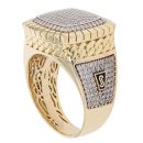 14ct Yellow Gold Monaco Cubic Zirconia Signet Ring