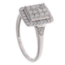 9ct White Gold 0.70ct Brilliant Cut Diamond Cluster Ring