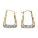 9ct Yellow Gold Crystal Handbag Earrings