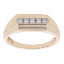 9ct Yellow Gold 0.10ct Diamond Five Stone Signet Ring