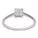 18ct White Gold 0.25ct Princess Cut Diamond Cluster Ring