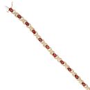 14ct Yellow Gold Garnet and Diamond Bracelet 7"