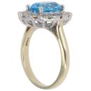 9ct Yellow Gold 1.00ct Diamond and Topaz Cluster Ring