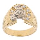 18ct Yellow Gold Cubic Zirconia Horseshoe Ring