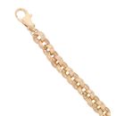 9ct Yellow Gold Patterned and Plain Belcher Bracelet 8"