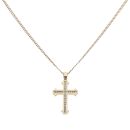 9ct Yellow Gold 0.25ct Diamond Cross Pendant and Chain 20"