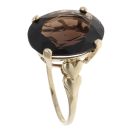 9ct Yellow Gold Smoky Quartz Single Stone Ring