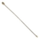 14ct Yellow Gold Monaco Cubic Zirconia Agua Pave Lock Bracelet 7.5"