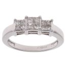 18ct White Gold 0.50ct Princess Cut Diamond Cluster Ring