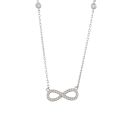 Sterling Silver Infinity Bezel Cubic Zirconia Necklace