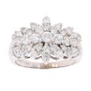 9ct White Gold 2.00ct Brilliant Cut Diamond Cluster Ring