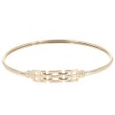 9ct Yellow Gold Square Fancy Hinged Bangle