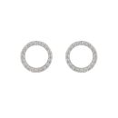 Sterling Silver Open Halo Cubic Zirconia Stud Earrings
