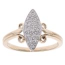 9ct Yellow Gold 0.15ct Diamond Cluster Ring