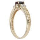 9ct Yellow Gold Cubic Zirconia and Sapphire Three Stone Ring