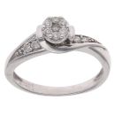 9ct White Gold 0.17ct Diamond Cluster Ring