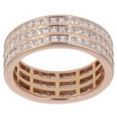 18ct Rose Gold 3.00ct Diamond Three Row Ring