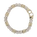 9ct Yellow And White Gold Fancy Bracelet 7.5"