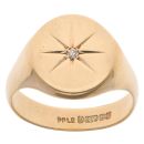 9ct Yellow Gold 0.05ct Diamond Signet Ring