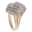 9ct Yellow Gold 1.00ct Brilliant And Baguette Cut Diamond Cluster Ring