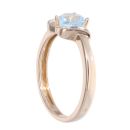 9ct Yellow Gold Blue Topaz Heart And Diamond Ring