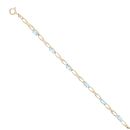 9ct Yellow Gold 0.01ct Diamond And Blue Topaz Bracelet 7.5"