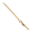 14ct Yellow Gold Monaco Classic Girl Pave Lock ID Bracelet 5.5"