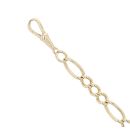 9ct Yellow Gold Figaro Bracelet 9"