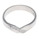 9ct White Gold 0.05ct Diamond Wishbone Ring