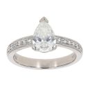 Platinum 1.10ct Pear Cut Diamond Solitaire Ring