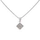 9ct White Gold 0.20ct Diamond Cluster Pendant and Chain 16"
