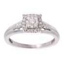 9ct White Gold 0.21ct Diamond Cluster Ring