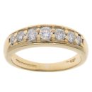 18ct Yellow Gold 0.50ct Brilliant Cut Diamond Half Eternity Ring