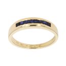 18ct Yellow Gold Sapphire Square Cut Eternity Style Ring