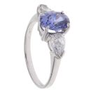 9ct White Gold Cubic Zirconia and Tanzanite Ring