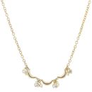 18ct Yellow Gold Cubic Zirconia Hearts And Moons Belcher Chain 16"