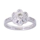18ct White Gold 0.65ct Diamond Daisy Cluster Ring