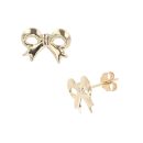 9ct Yellow Gold Bow Stud Earrings