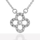 9ct White Gold 0.35ct Diamond Quatrefoil Pendant and Integral Chain 16" by Anya Belle