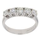 18ct White Gold 1.25ct Brilliant Cut Diamond Five Stone Ring