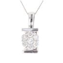 9ct White Gold 0.13ct Diamond Cluster Pendant and Chain 18"