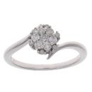 9ct White Gold 0.33ct Brilliant Cut Diamond Cluster Ring