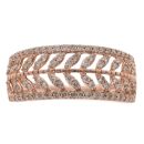 9ct Rose Gold 0.45ct Brilliant Cut Diamond Leaf Pattern Ring