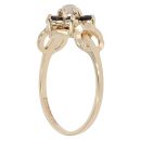 9ct Yellow Gold Patterned Opal and Sapphire Cluster Ring