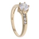 9ct Yellow Gold Cubic Zirconia Solitaire Ring